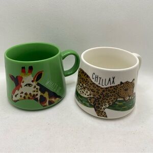 Opalhouse Giraffe and Cheetah Mugs